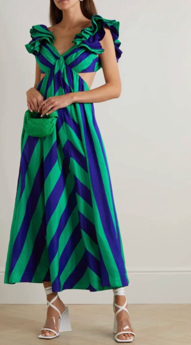 Zimmermann Striped Silk Maxi Dress size 1 US 6